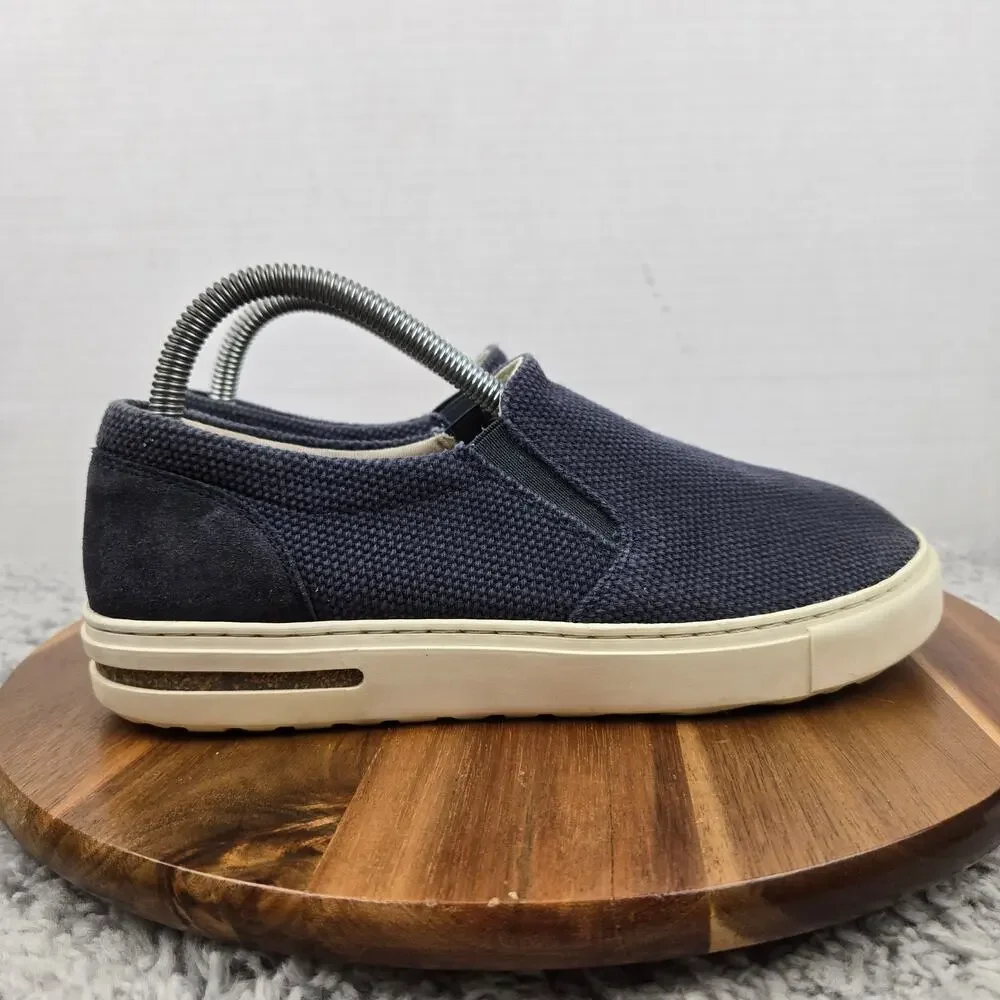 Birkenstock Womens 39 Oswego Midnight Blue Canvas Suede Slip On Daily Sneaker